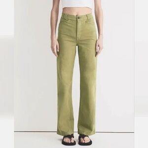 Madewell Emmett Wide leg pants in muted green color - size 25